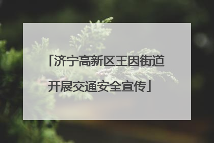 济宁高新区王因街道开展交通安全宣传