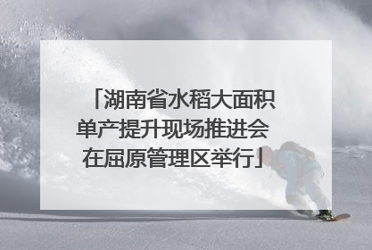 湖南省水稻大面积单产提升现场推进会在屈原管理区举行
