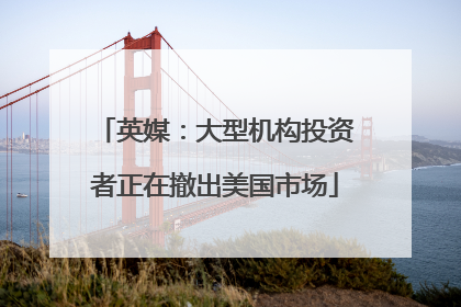 英媒：大型机构投资者正在撤出美国市场