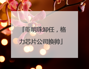 董明珠卸任，格力芯片公司换帅
