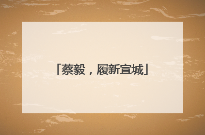蔡毅，履新宣城
