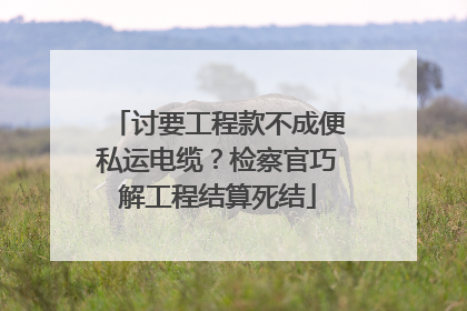 讨要工程款不成便私运电缆？检察官巧解工程结算死结