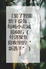 装了智能烘干设备，每吨小麦减损60斤（经济聚焦·夏收里的“新选手”）