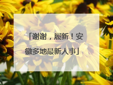 谢谢，履新！安徽多地最新人事