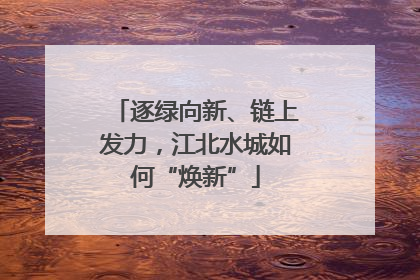 逐绿向新、链上发力，江北水城如何“焕新”