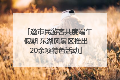 邀市民游客共度端午假期 东湖风景区推出20余项特色活动