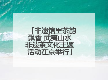 非遗馆里茶韵飘香 武夷山水非遗茶文化主题活动在京举行