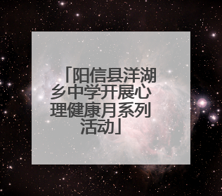 阳信县洋湖乡中学开展心理健康月系列活动