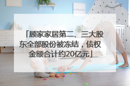顾家家居第二、三大股东全部股份被冻结，债权金额合计约20亿元