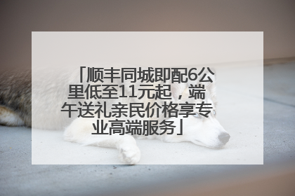 顺丰同城即配6公里低至11元起，端午送礼亲民价格享专业高端服务