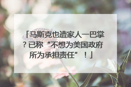 马斯克也遭家人一巴掌？已称“不想为美国政府所为承担责任”！