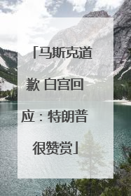 马斯克道歉 白宫回应：特朗普很赞赏