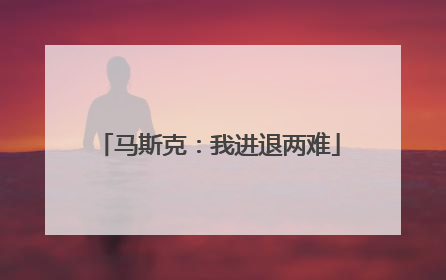 马斯克：我进退两难