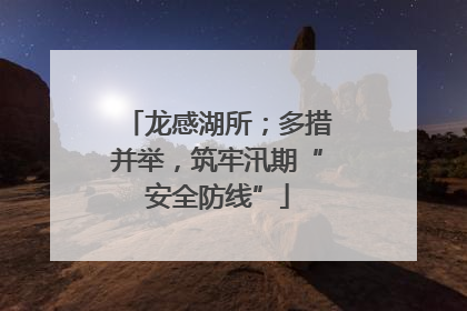 龙感湖所；多措并举，筑牢汛期“安全防线”