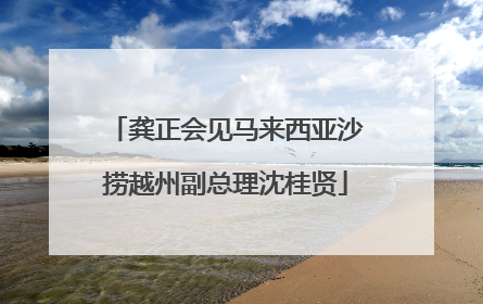龚正会见马来西亚沙捞越州副总理沈桂贤