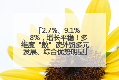 2.7%、9.1%、8%，增长平稳！多维度“数”读外贸多元发展、综合优势明显