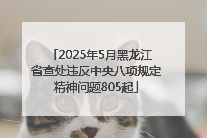 2025年5月黑龙江省查处违反中央八项规定精神问题805起