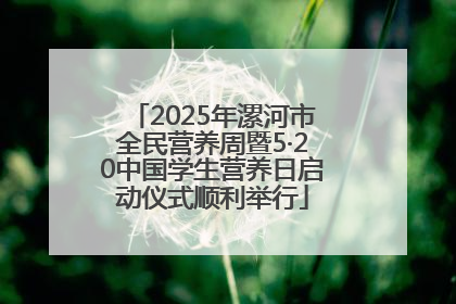 2025年漯河市全民营养周暨5·20中国学生营养日启动仪式顺利举行