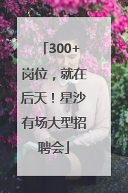 300+岗位，就在后天！星沙有场大型招聘会